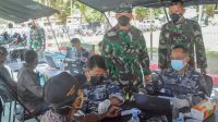 DANREM 172/PWY MENINJAU SERBUAN VAKSINASI GELOMBANG KEDUA TAHAP SATU TNI-POLRI DAN PEMKOT JAYAPURA