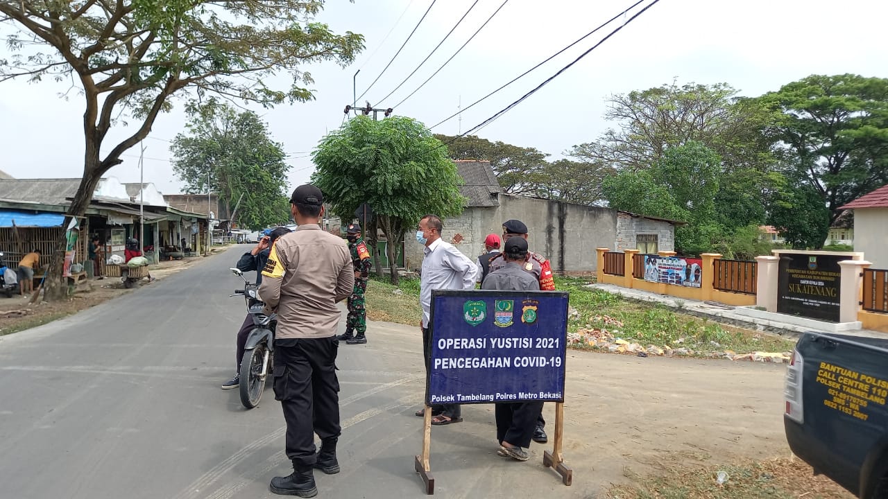 Kapolsek Tambelang : Oprasi Yustisi Pantau Penerapan PPKM untuk Menekan Angka Penularan Covid-19