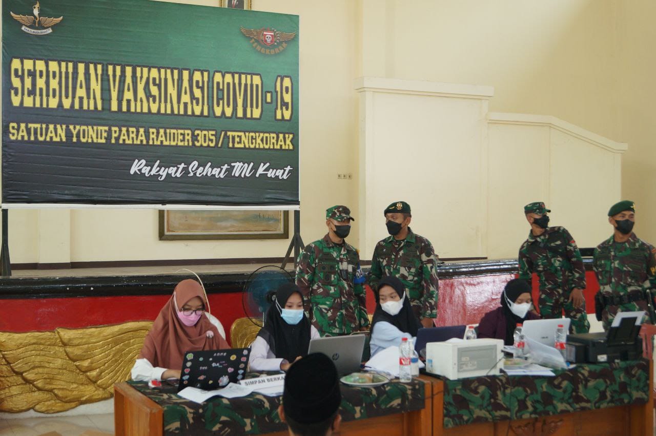 Yonif Para Raider 305 Kostrad Gelar Serbuan Vaksin