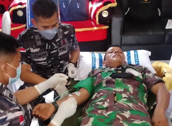 Lanal Tarempa Dukung Penyelenggaraan Donor Darah di Lanudal Matak