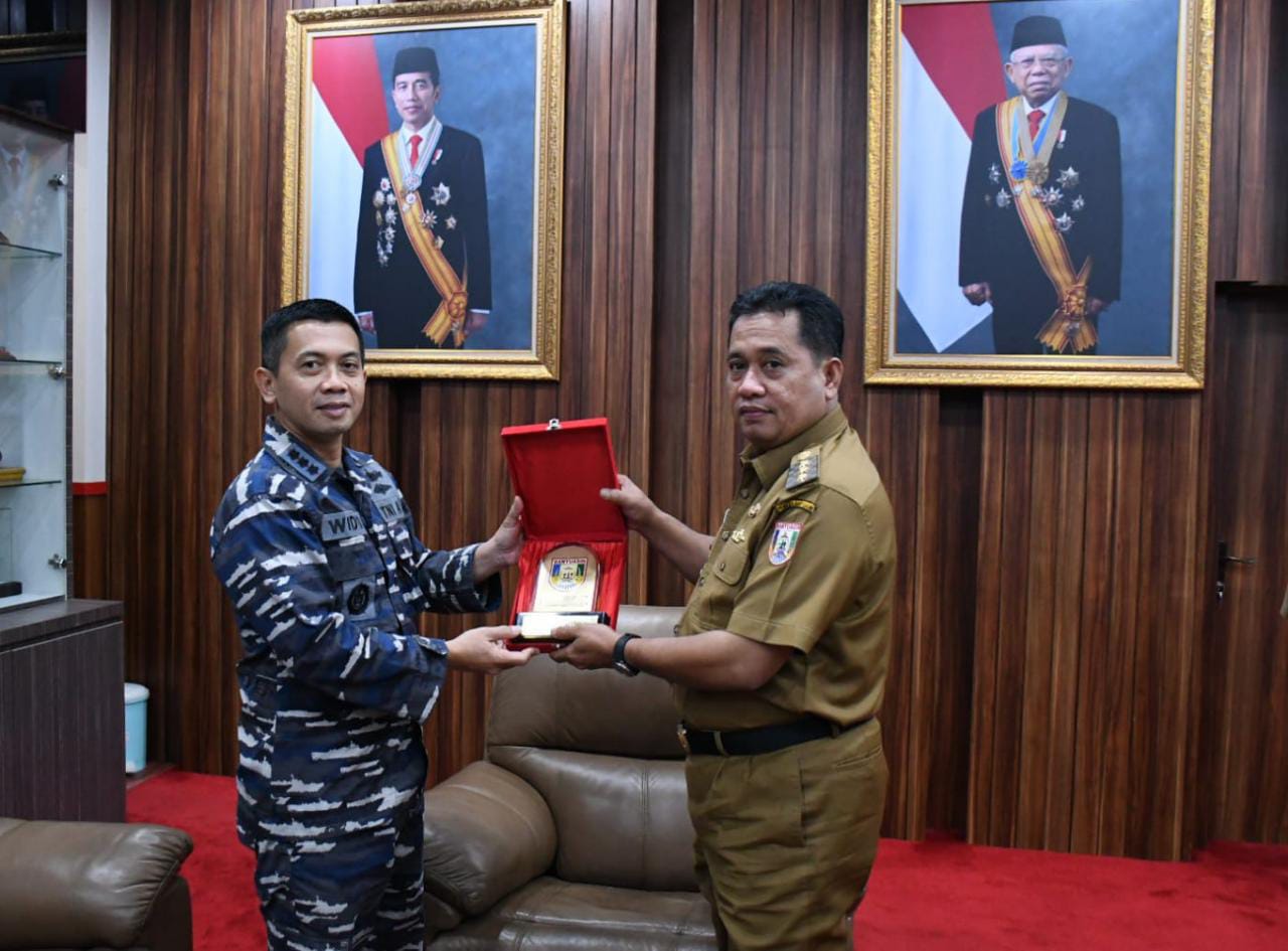 Bangun Sinergitas, Komandan Lanal Palembang Sambangi Kantor Bupati Banyuasin