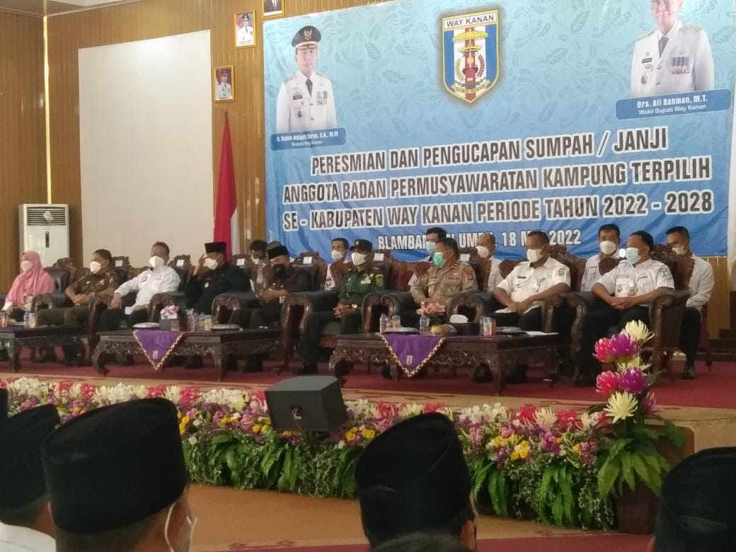 Peresmian dan pengucapan sumpah janji anggota Badan Permusyawaratan Kampung Terpilih se-kabupaten Way Kanan