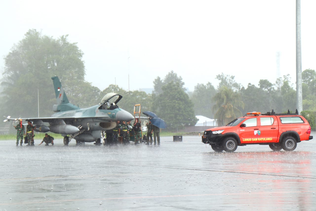 Latihan Pertahanan Udara F-16 Transit di Lanud Sri