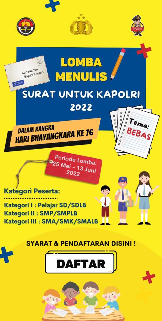 Polri Gelar Lomba Menulis Surat Untuk Kapolri, Ini Syaratnya