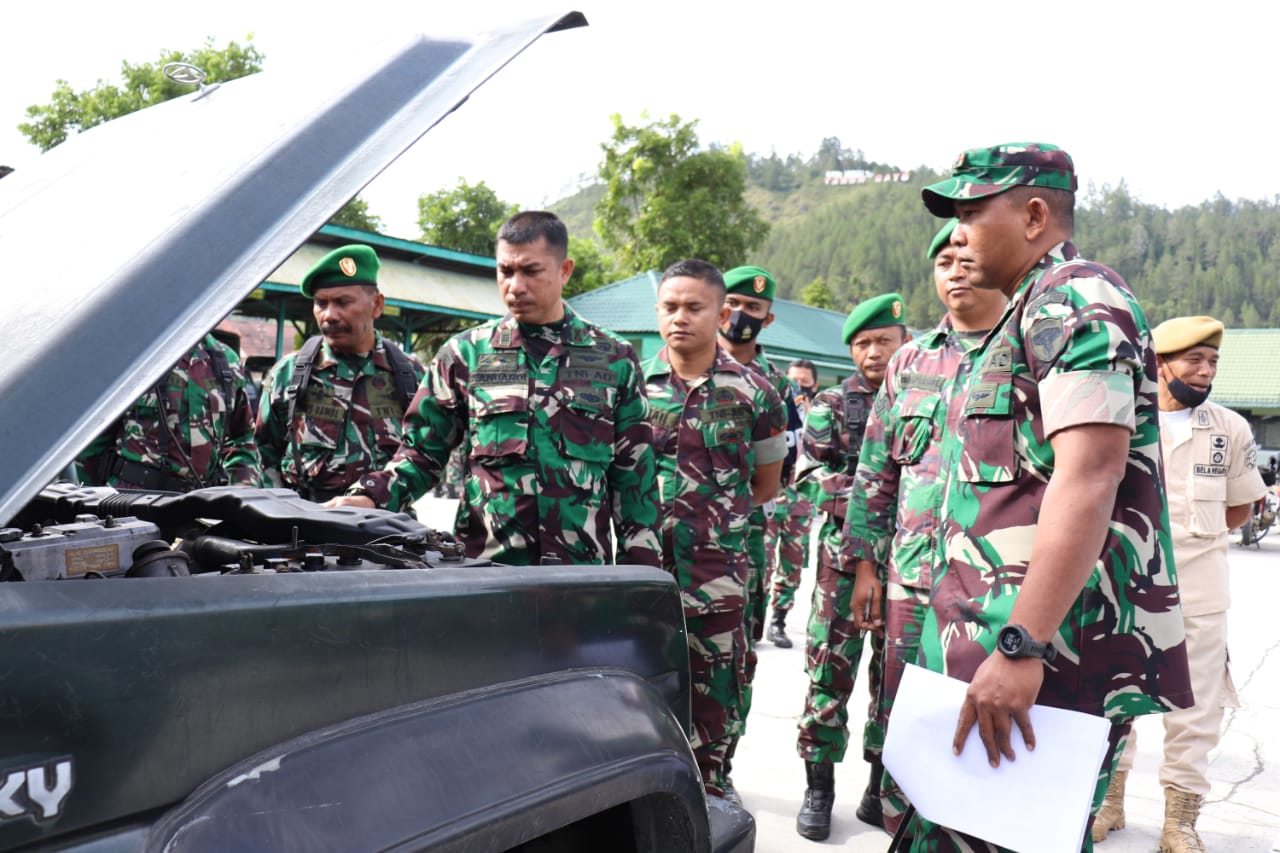 Dandim 0106/Ateng Pimpin Apel Kendaraan Dinas, Cek Kelengkapan Roda dua Dan Roda Empat