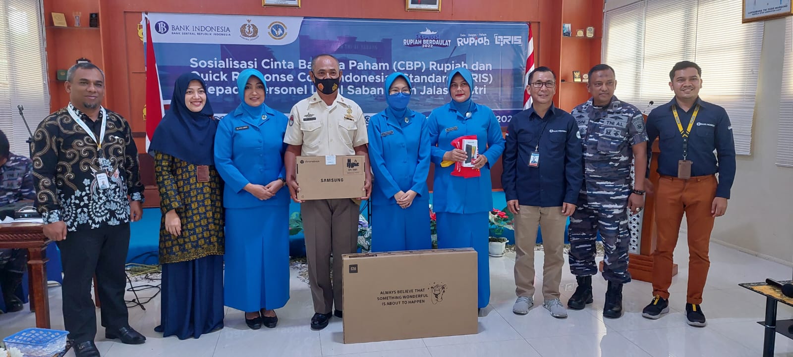 Personel Lanal Sabang Terima Sosialisasi Cinta Bangga Paham Rupiah dan Quick Response Code Indonesian Standard dari Bank Indonesia