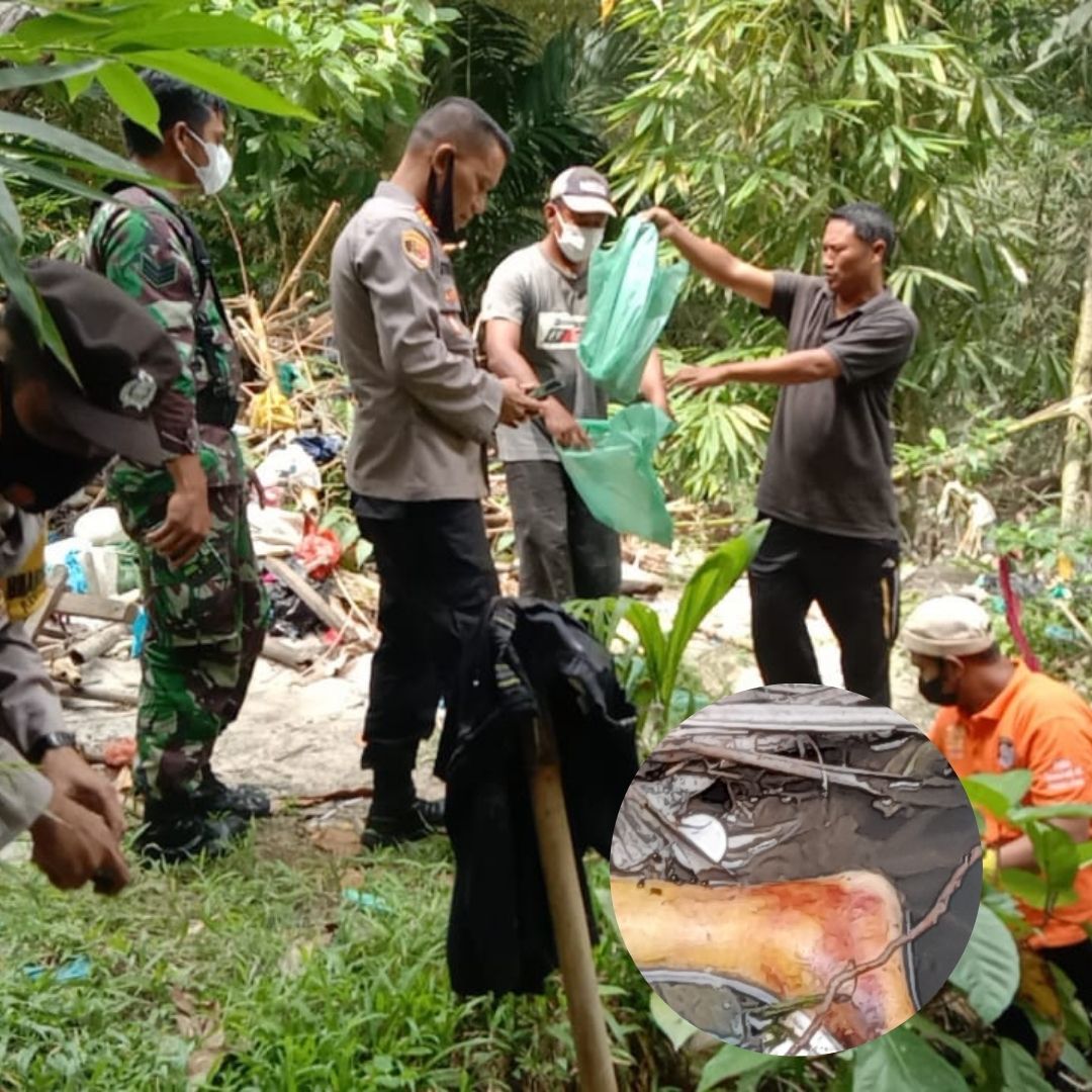 Kapolsek Bangun Resor Simalungun Pimpin Evakuasi Temuan Potongan Kaki Manusia di Sungai Nagori Karang Bangun