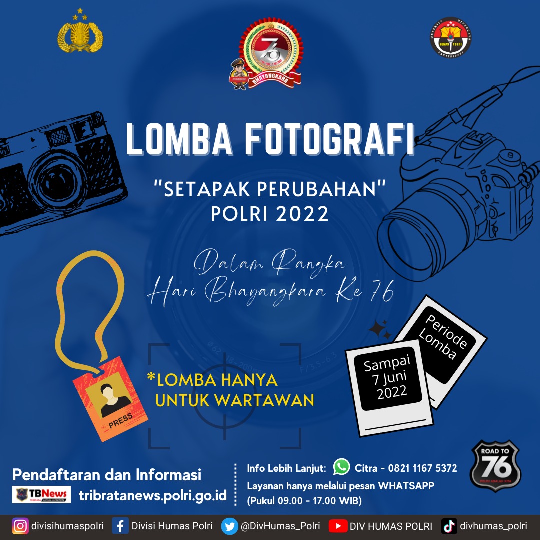 Polri Ajak Wartawan Ikut Lomba Fotografi Dalam Rangka Hari Bhayangkara ke-76