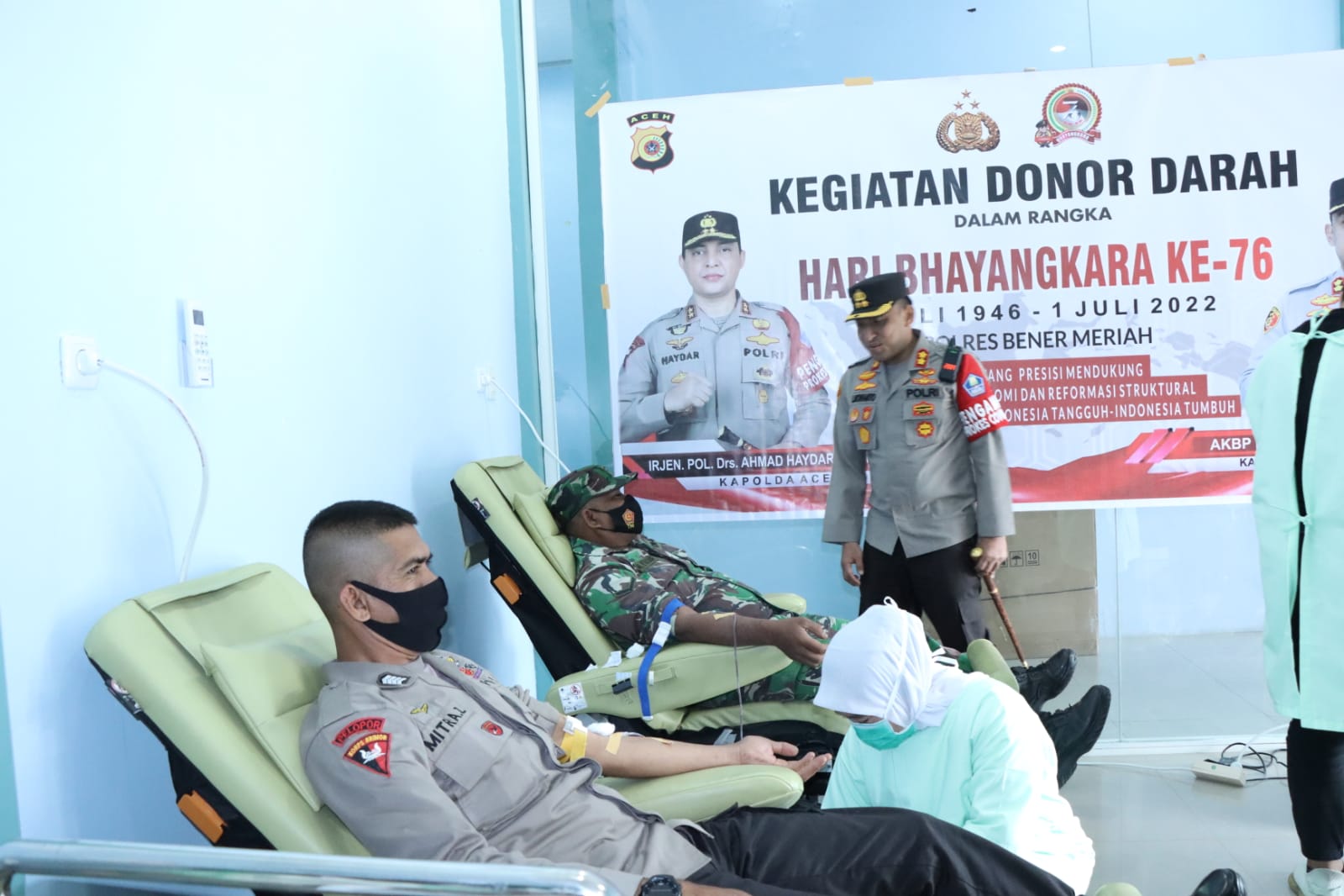 78 Kantung Darah Berhasil Dikumpulkan Dalam Kegiatan Bhakti Sosial Hari Bhayangkara Ke- 76 di Bener Meriah