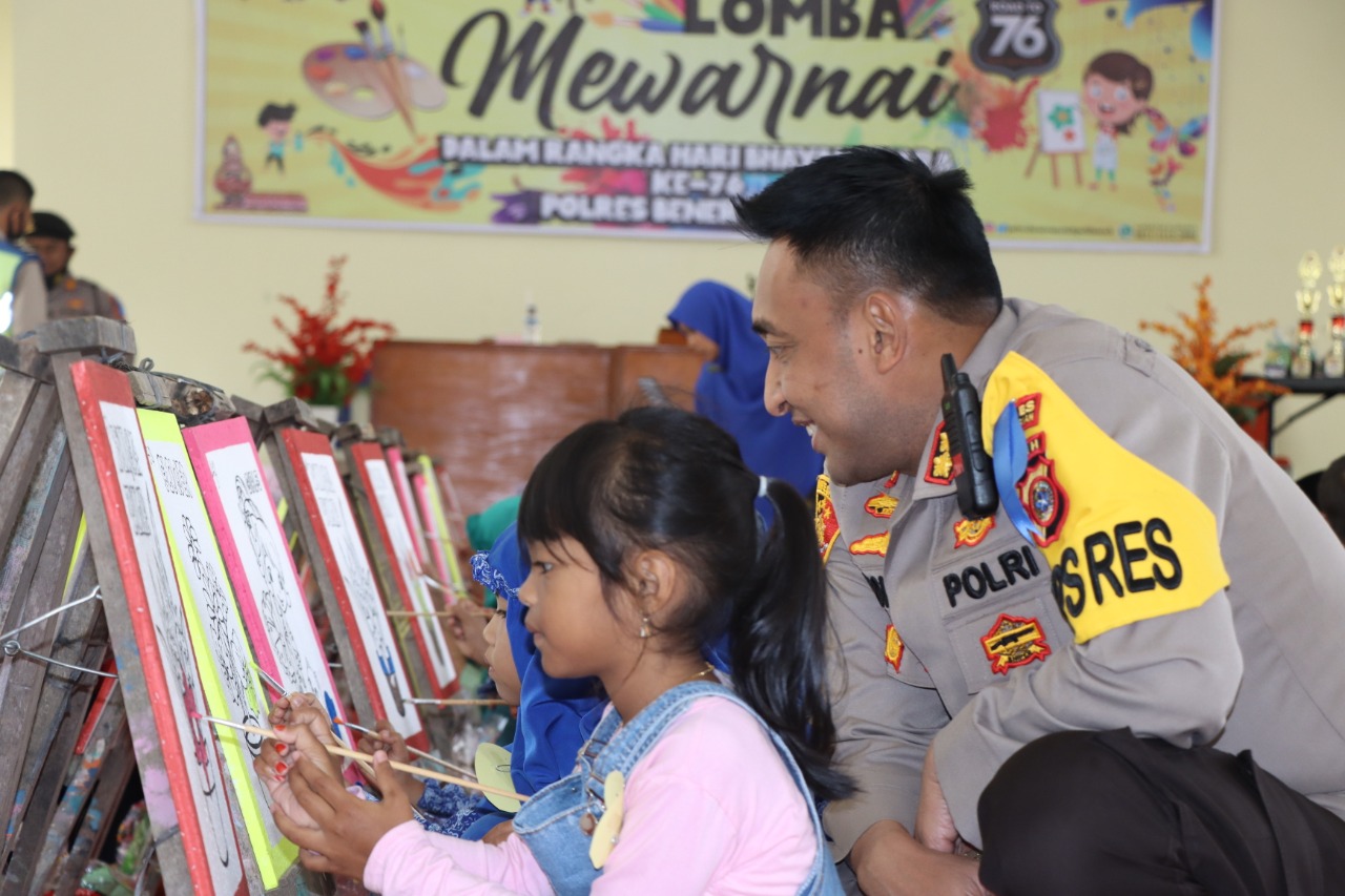 Polres Bener Meriah Gelar Lomba Mewarnai Sambut HUT Bhayangkara ke-76