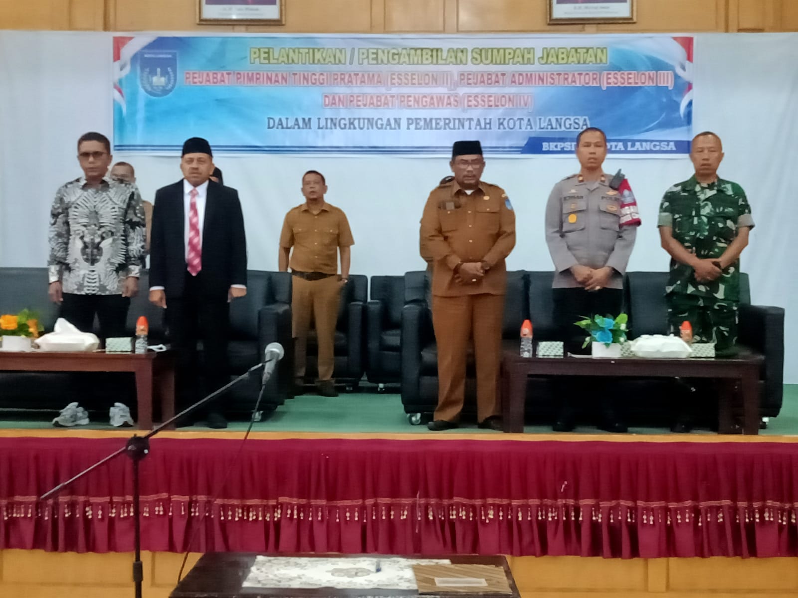 Wakil Walikota Dr H Marzuki Hamid,MM Lantik Sejumlah Pejabat Dilingkungan Pemerintah Kota Langsa 