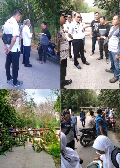 Akibat Belum Ada Penyelesaian.”Ahli Waris Pemilik Tanah Memblokir Jalan Menuju SMKN 3 Kayuagung Dan Hutan Kota.