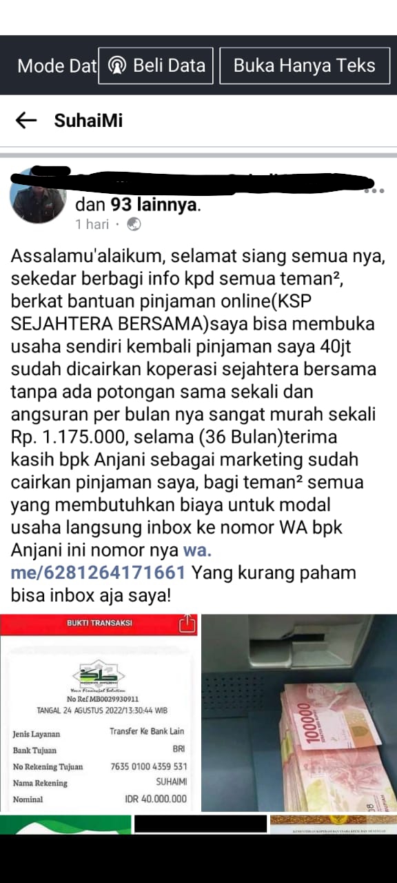 Diduga Penipuan Pinjaman Online Korban Laporkan Ke Polisi.