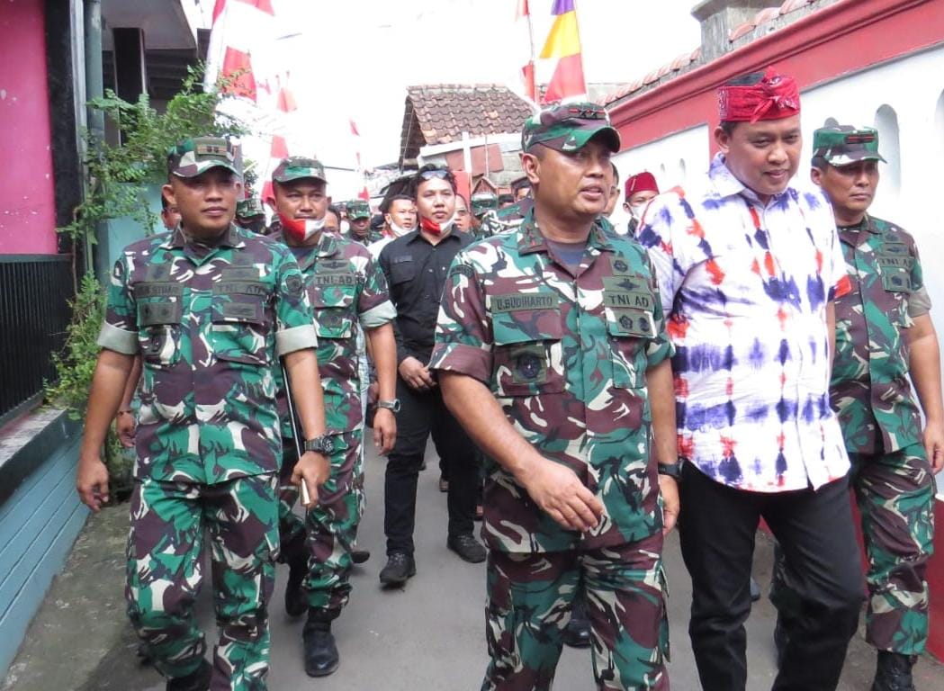 Dandim 0507/Bekasi Terima Kunjungan Kerja Pangdam Jaya Dalam Rangka Pencanangan Kampung Pancasila