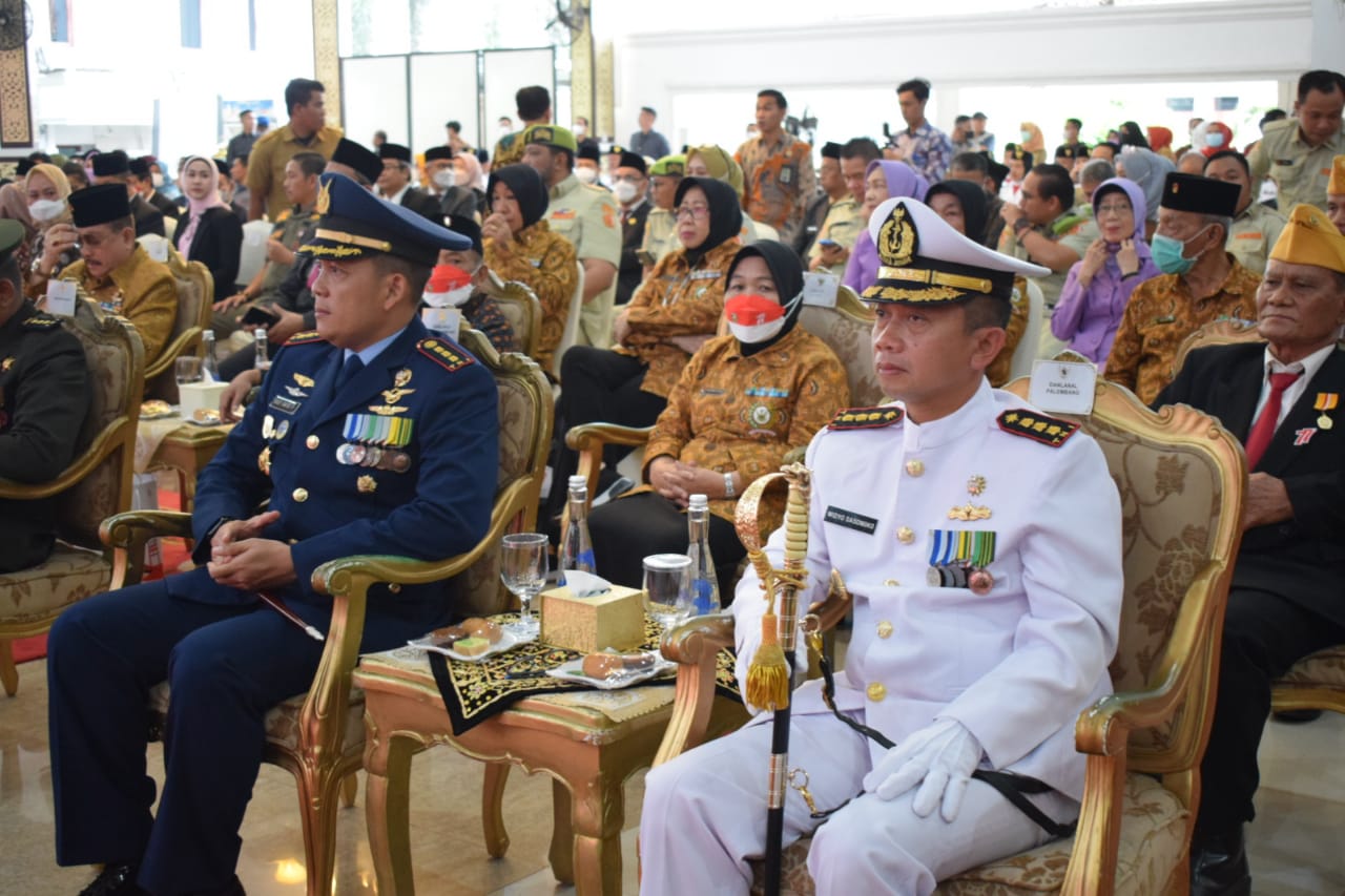 Danlanal Palembang Menghadiri Acara Ramah Tamah dalam rangka HUT RI Ke-77 Provinsi Sumsel