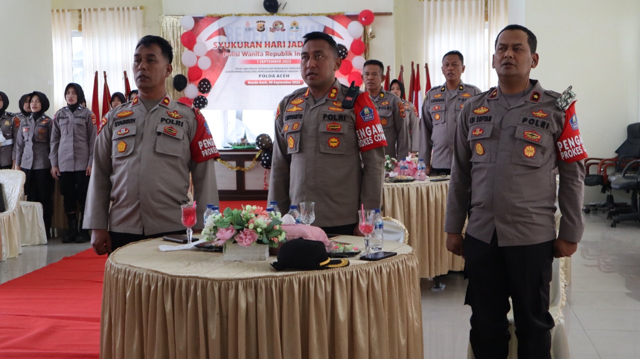 Polres Bener Meriah Gelar Acara Syukuran Hari Jadi Polwan RI Ke-74 di Aula Endra Dharma.