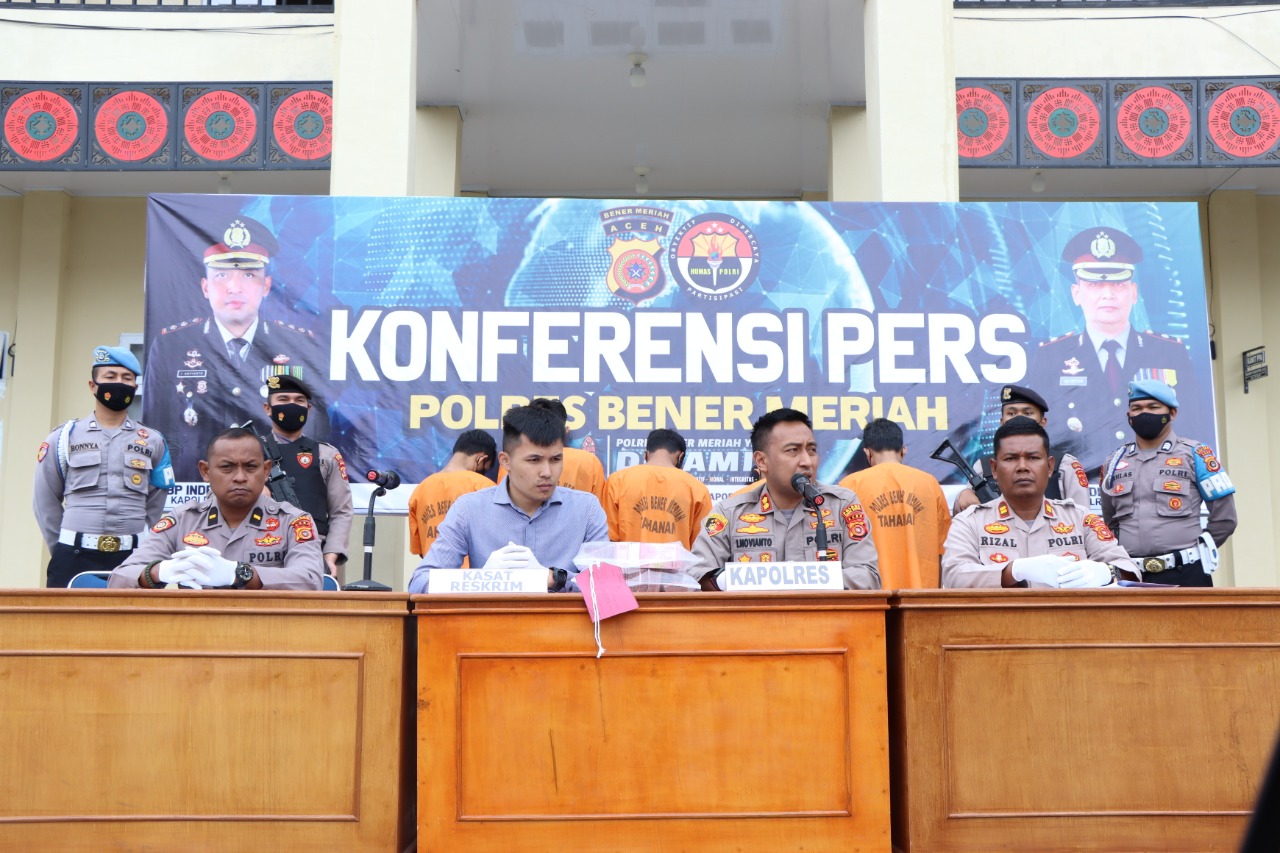 Ungkap Kasus Pencurian Yang Bernilai 700 dan 250 Juta Rupiah, Polres Bener Meriah Gelar Konferensi Pers.