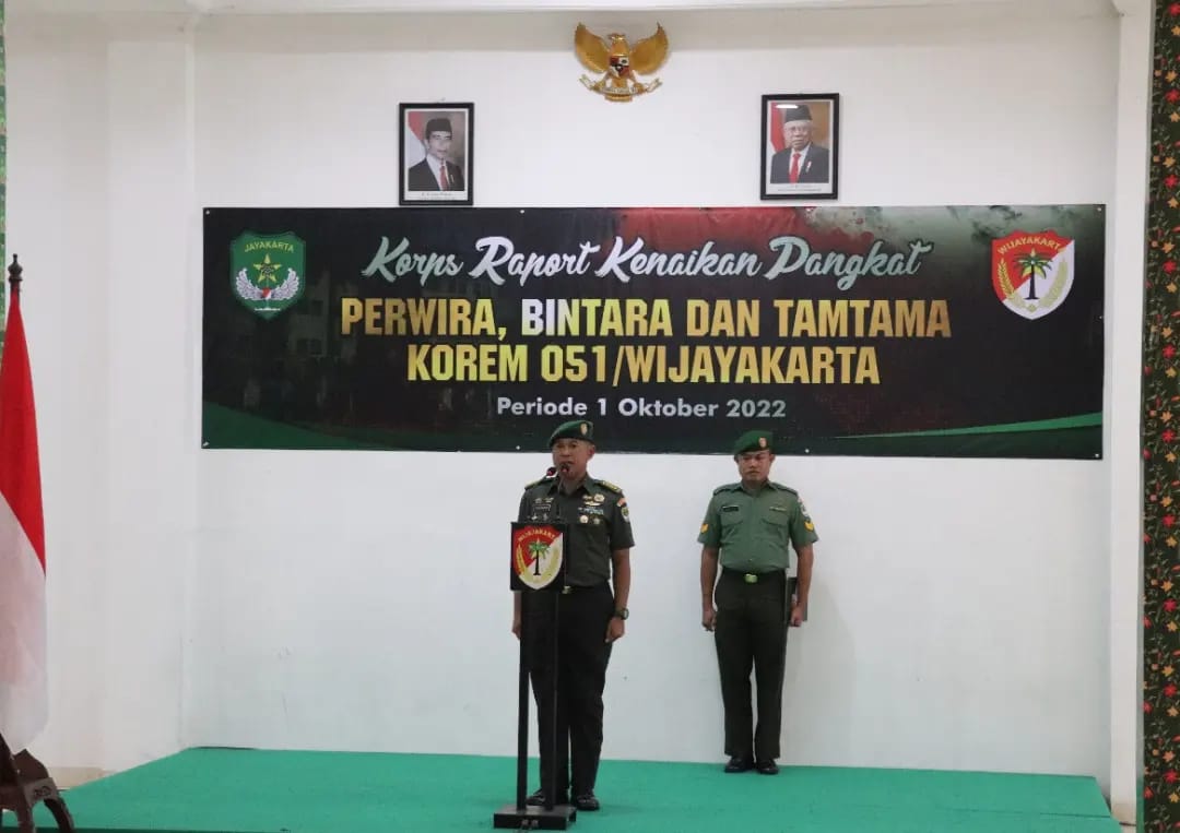 Kasrem 051/Wkt Pimpin Acara Korps dan Syukuran Kenaikan Pangkat Personil Korem 051/Wkt