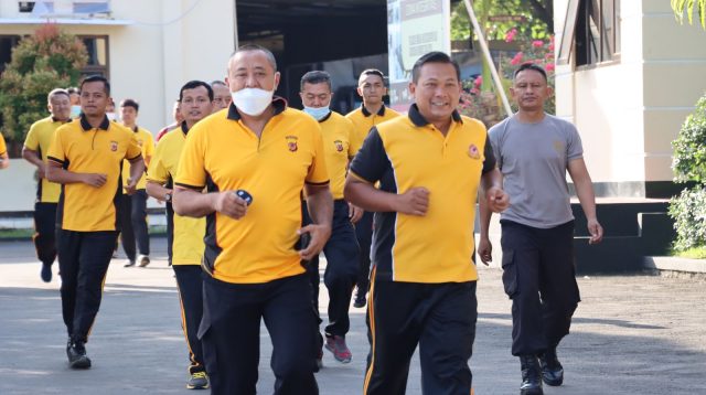 Tingkatkan Imunitas, Jajaran Polres Majalengka Gelar Olahraga Bersama Secara Rutin