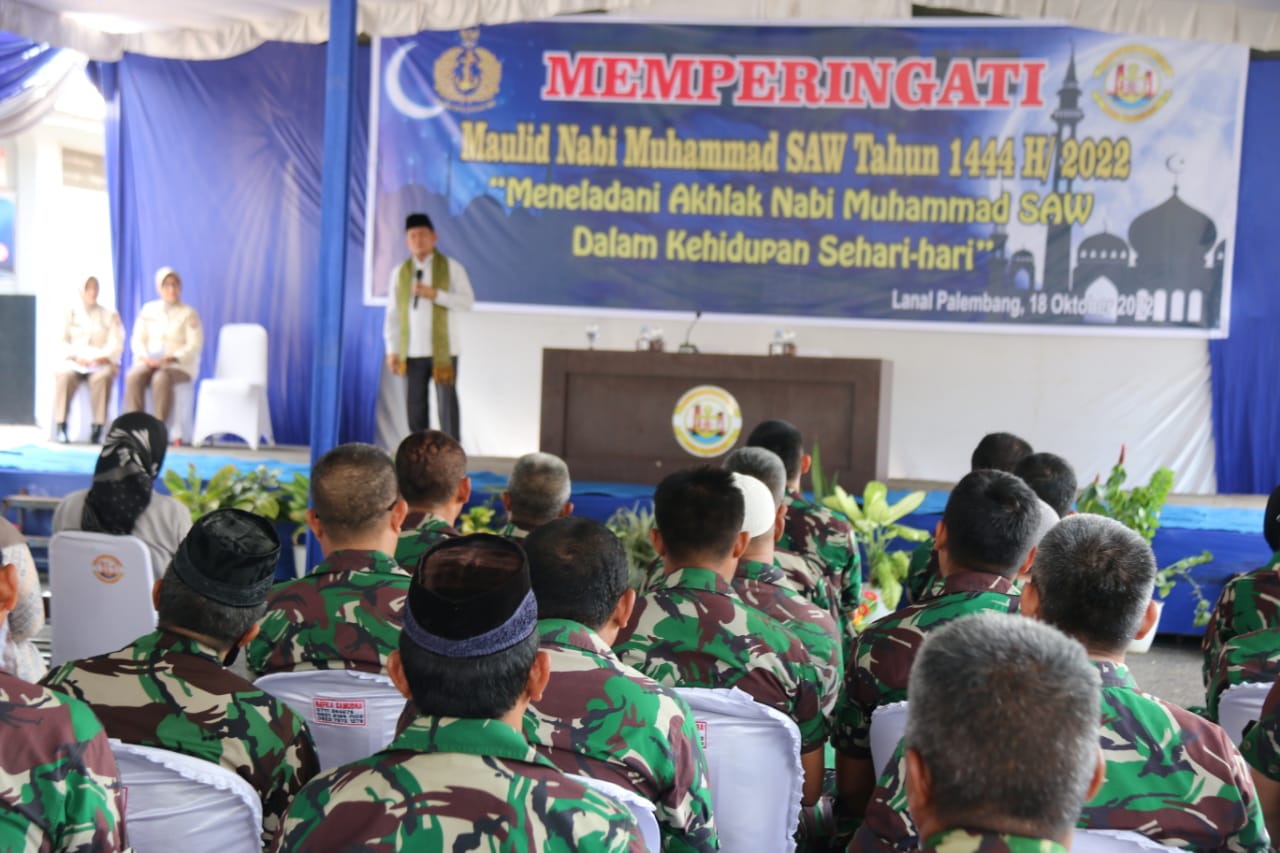 Lanal Palembang Peringati Maulid Nabi Muhammad SAW Tahun 1444 H/2022