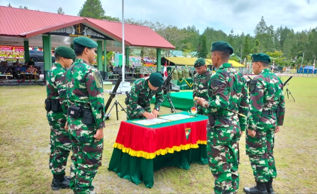 Dandim Bersama Ketua Persit Hadiri Sertijab Danyonif RK 114/SM.