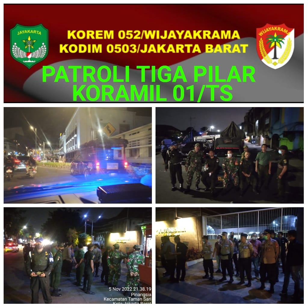 Ciptakan Wilayah Aman dan Kondusif, Tiga Pilar Tamansari Gelar Patroli Malam