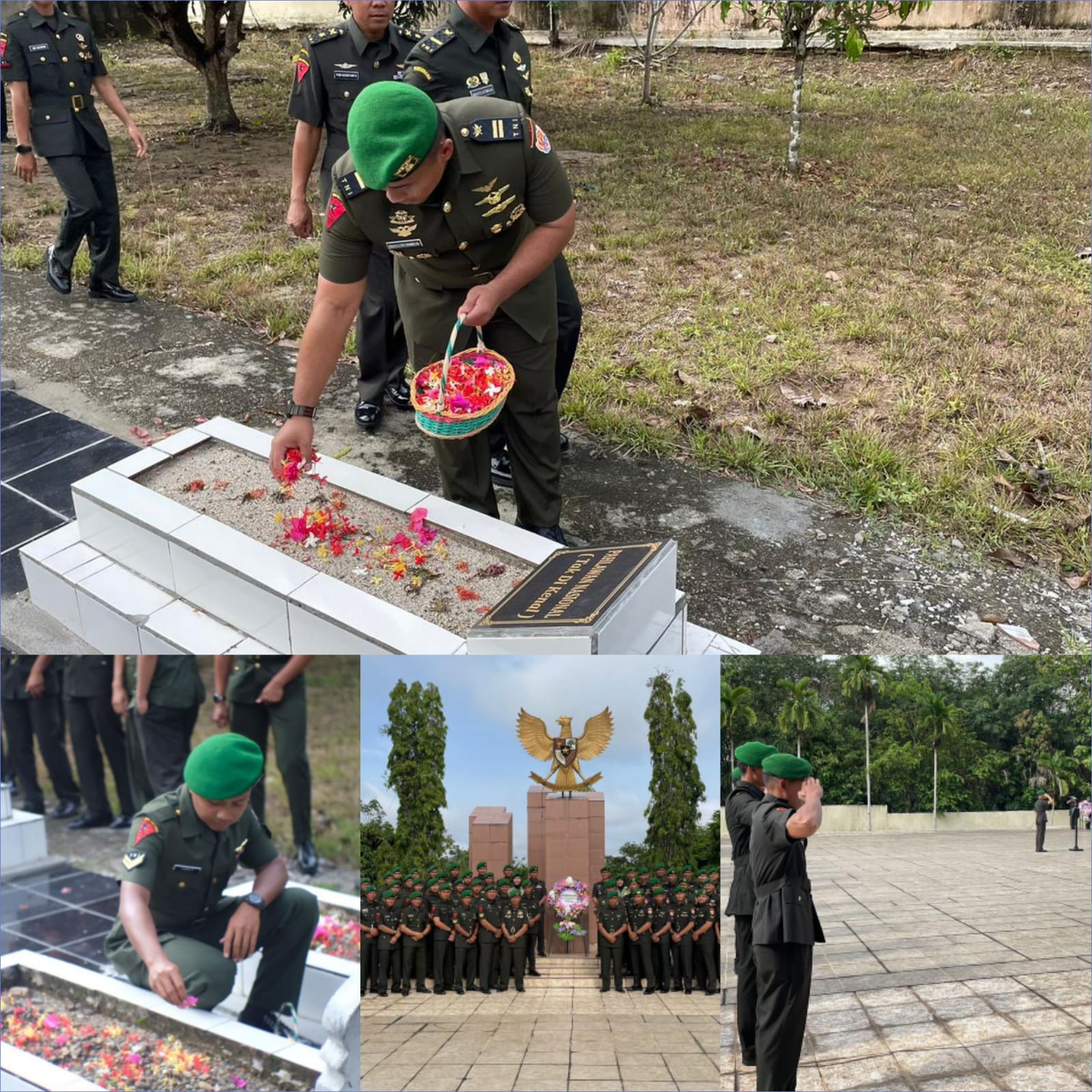  Memperingati HUT Penerbad yang ke-63 Skadron-12/Serbu dan Lanudad Gatot Soebroto mengadakan Ziarah dan tabur bunga di Taman Makam Pahlawan