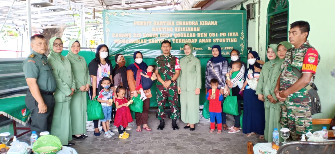 Peduli Terhadap Anak Stunting, Persit Kartika Chandra Kirana Ranting-3 Koramil 02/Matraman