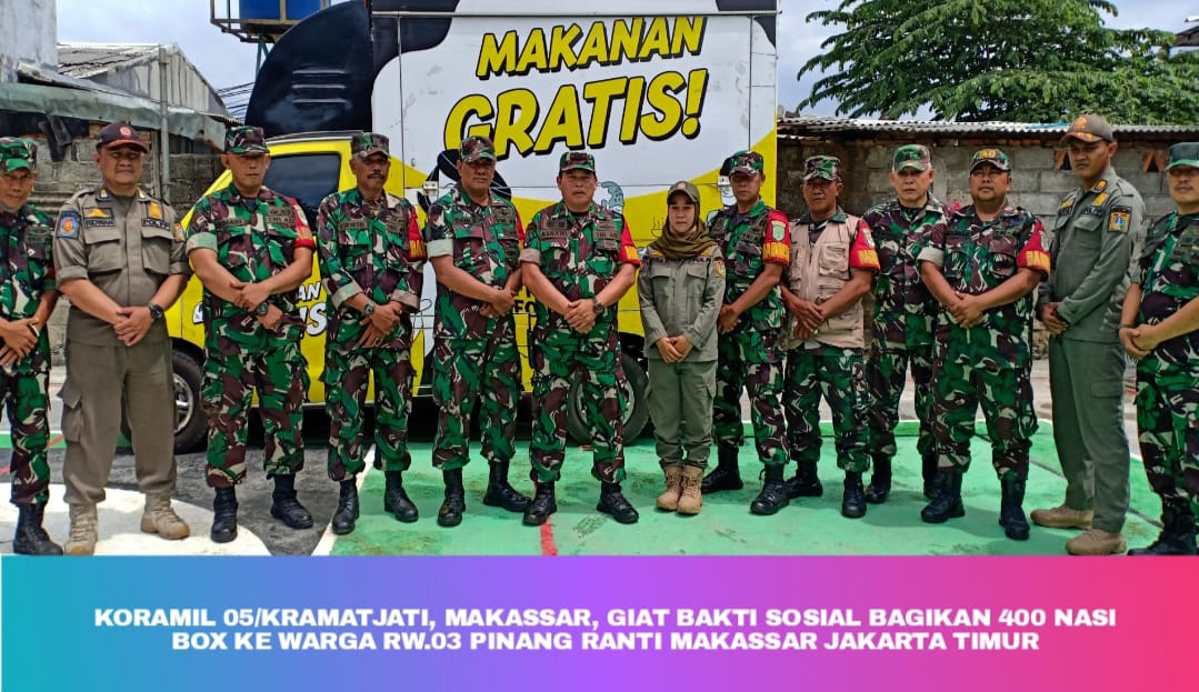 Warga Pinang Ranti Geruduk Anggota Koramil 05/Kramatjati, Makassar Giat Bakti Sosial