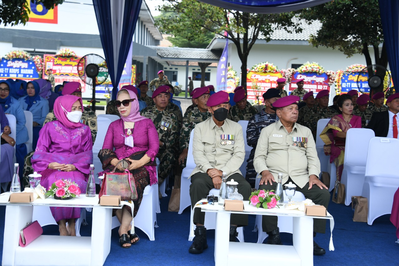 KOMANDAN PANGKALAN UTAMA TNI AL III JAKARTA HADIRI SYUKURAN HUT KE-77 MARINIR