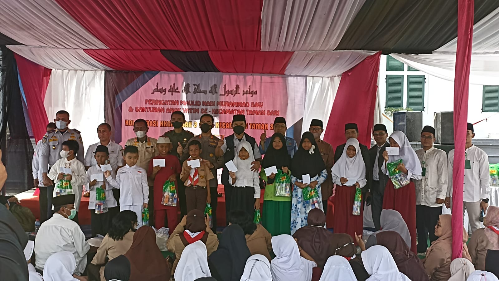 Danramil Tamansari Hadiri Giat Maulid Nabi Muhammad SAW dan Santunan Anak Yatim Se-Kecamatan Tamansari