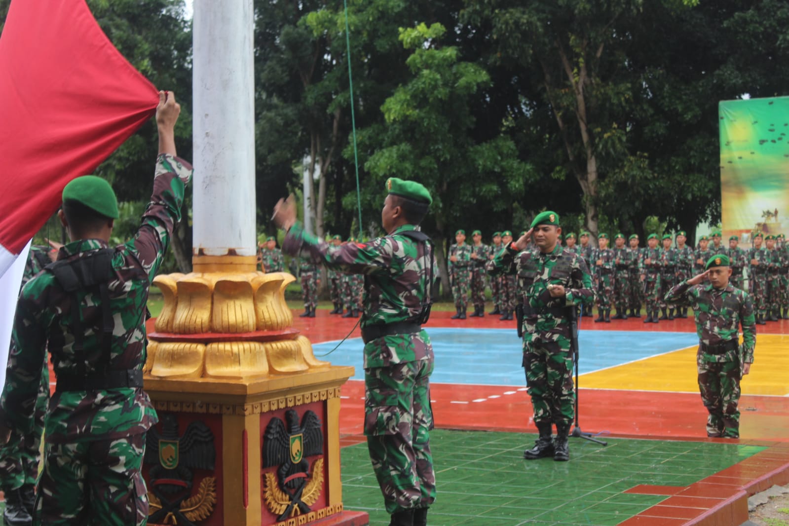 Dandim 0421/LS Menjadi Irup Pelaksanaan Upacara Bulanan