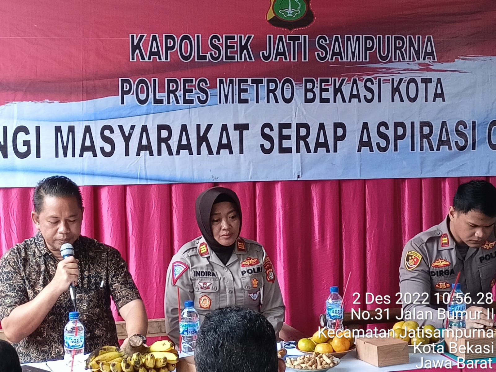 Kegiatan serap Aspirasi cari Solusi Polres Metro Bekasi Kota Kunjungi Warga RW 06 Jatisampurna