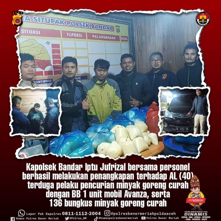 Polsek Bandar Berhasil Bekuk Pelaku Pencuri Minyak Goreng Curah Satu Drum