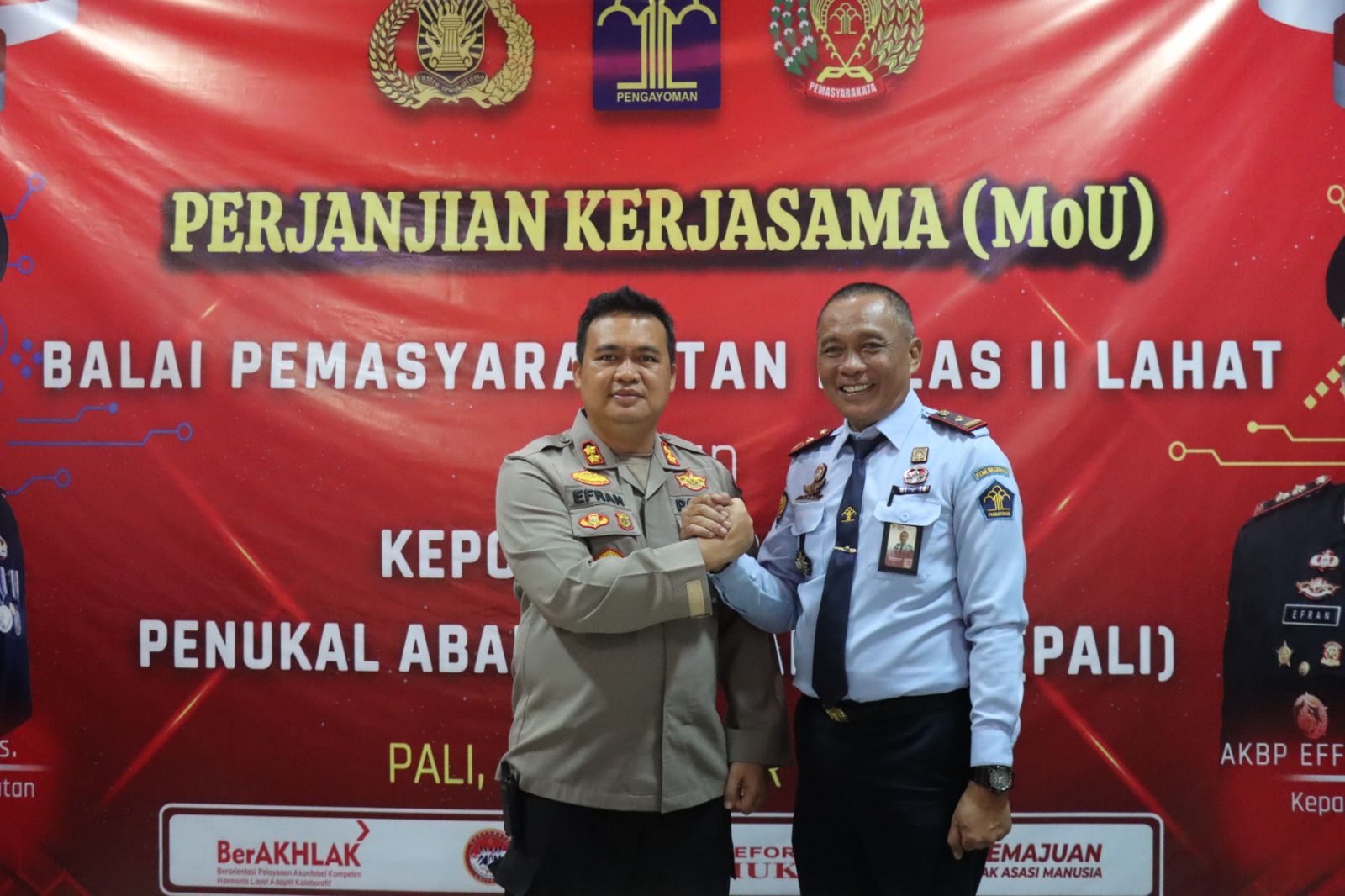 Kapolres PALI Tandatagani Kerjasama MoU Dengan  BAPAS Lahat