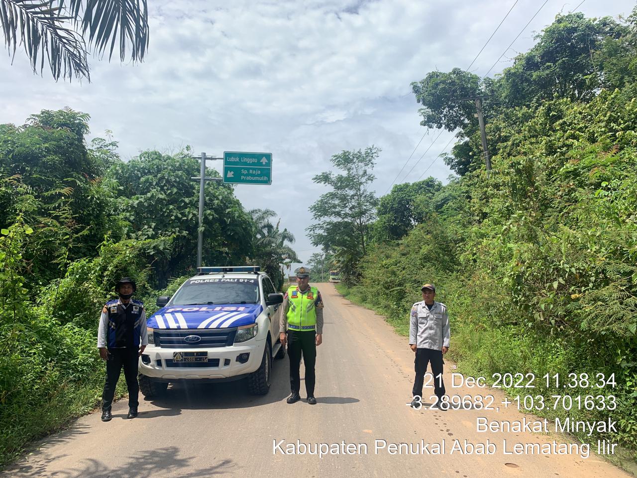 Satlantas Polres PALI Cek Route Jalur Penghubung Antara Kabupaten