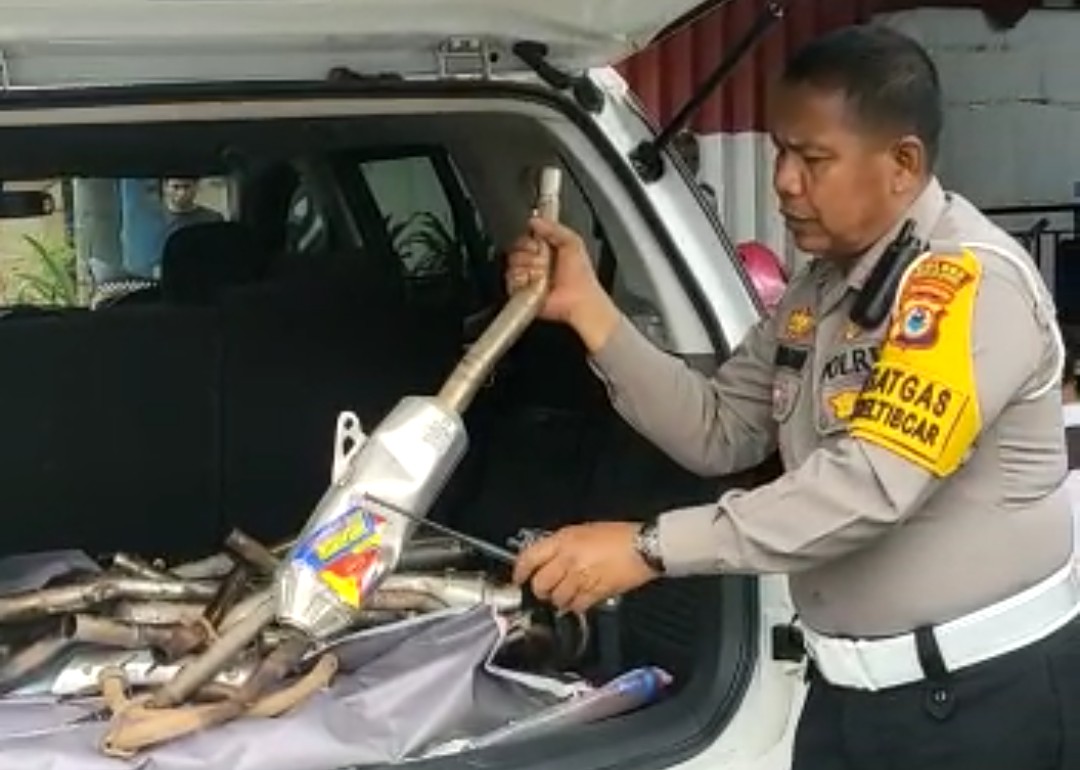 Operasi Keselamatan Pallawa 2023, Satlantas Polres Toraja Utara Amankan Puluhan Sepeda Motor Berknalpot Brong