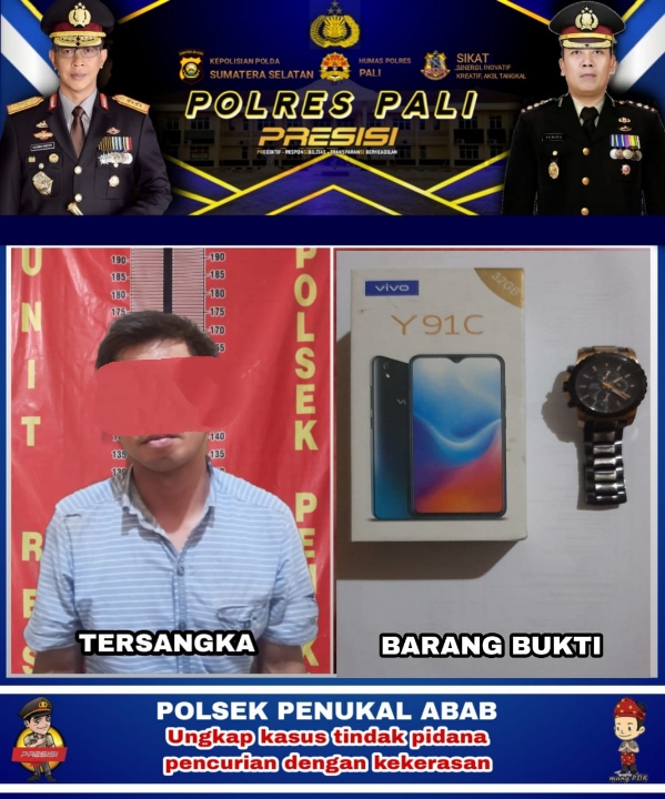 Diduga Seorang Curi Jam tangan merk Alexander Cristy, dan HP Merk Vivo type Y91C Pelaku Diringkus Polisi