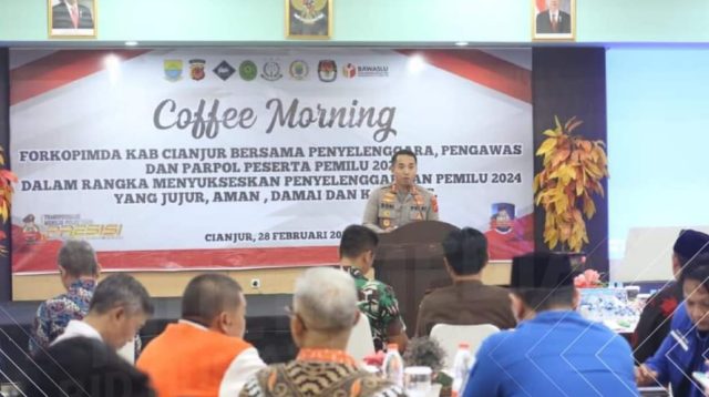 COFFEE MORNING !! Digelar Polres Cianjur Dalam Rangka Menyukseskan Penyelenggaraan Pemilu 2024