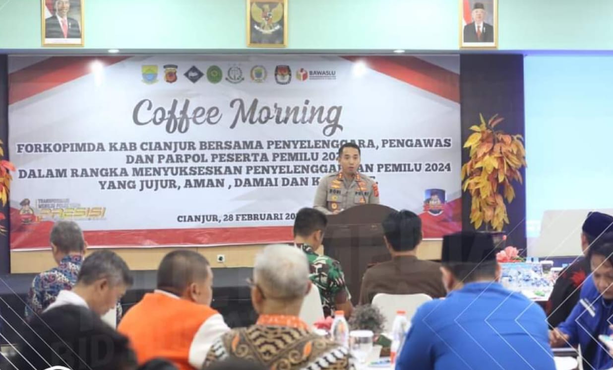 COFFEE MORNING !! Digelar Polres Cianjur Dalam Rangka Menyukseskan Penyelenggaraan Pemilu 2024