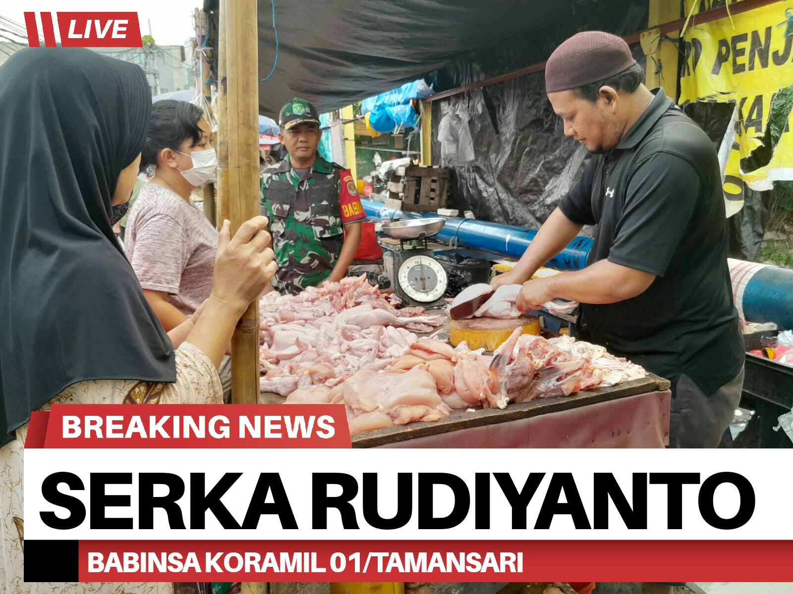 Selain Komsos, Serka Rudiyanto Sambangi Pasar Cek Harga Sembako