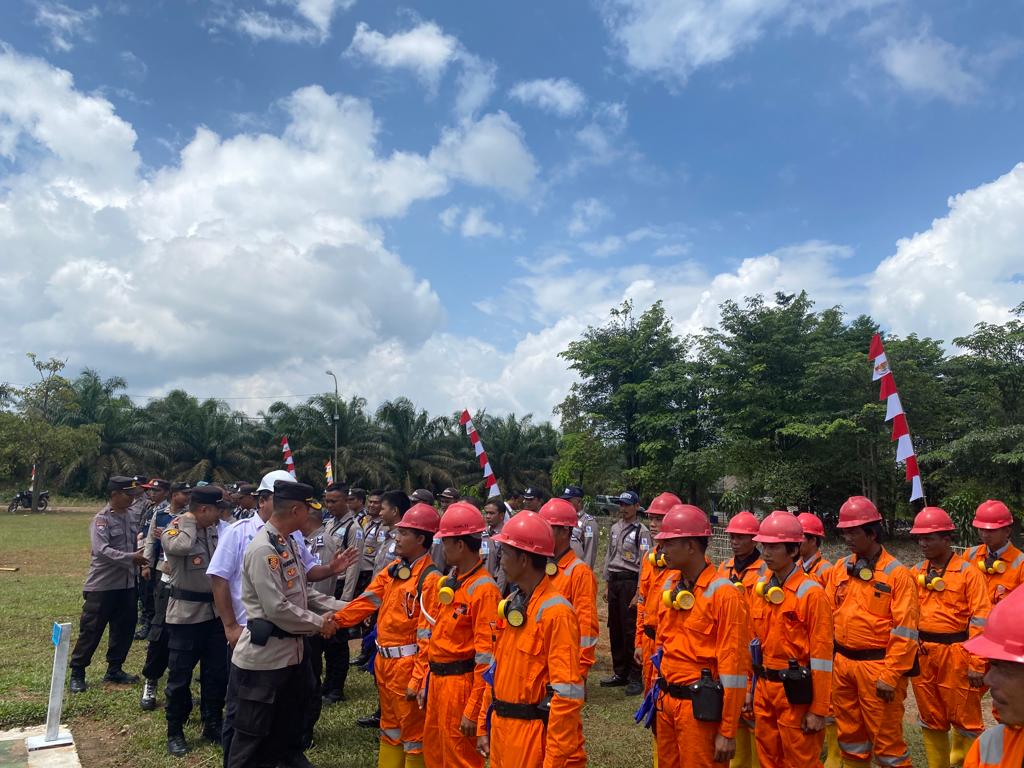 Wakapolres PALI Beri Pengarahan Apel Kesiapsiagaan Penanggulangan Kebakaran hutan