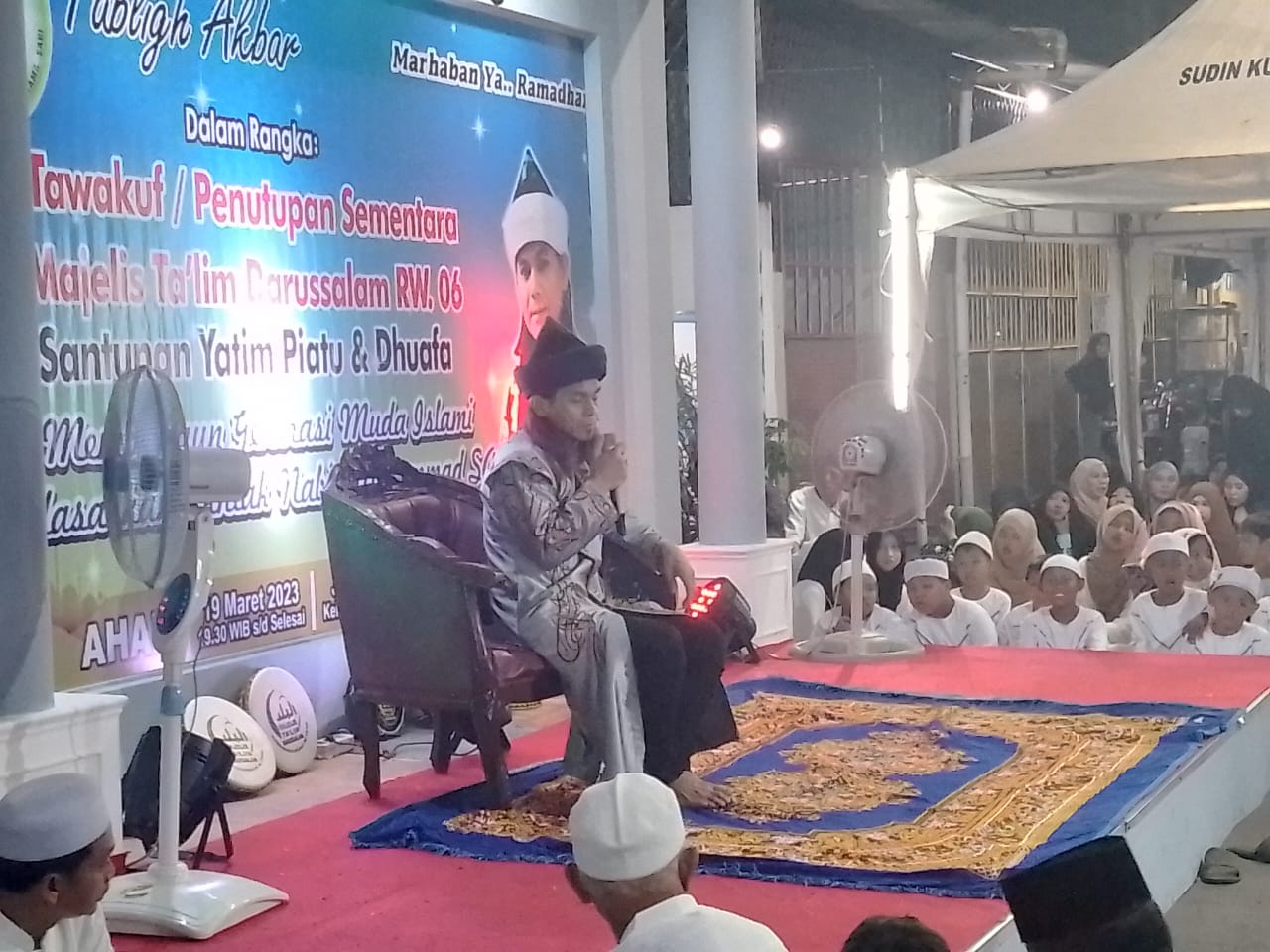 Pastikan Acara Aman, Personil Koramil 01/Tamansari Monitoring Giat Tabligh Akbar