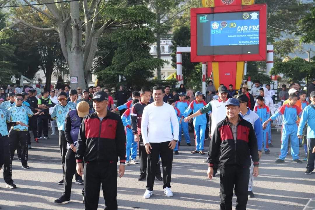 Meriah, Car Free Day Perdana di Kota Takengon Dibuka Pj. Bupati Aceh Tengah