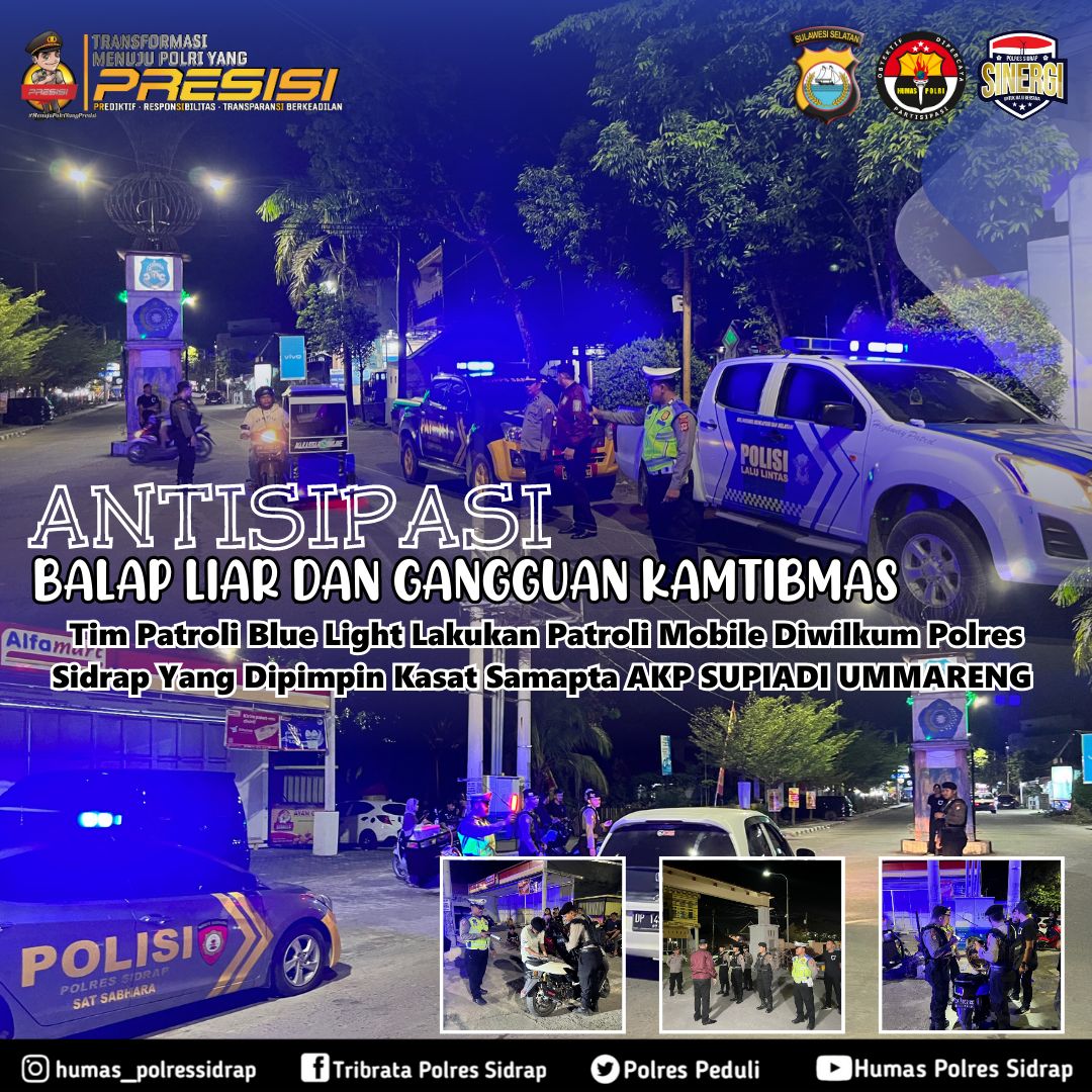 Selama Ramadhan, Kapolres Sidrap Turunkan Personel Melakukan Patroli Cegah Balap Liar dan Gangguan Kamtibmas