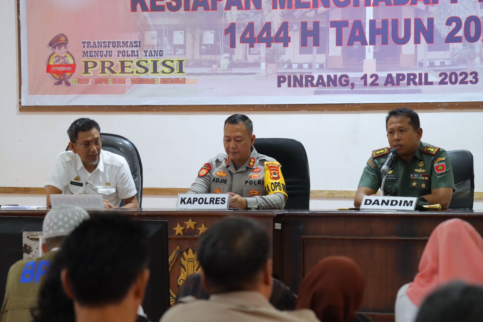 Jelang Hari Raya Idul Fitri 1444 H, Kapolres Pinrang Pimpin Rapat Koordinasi Lintas Sektoral