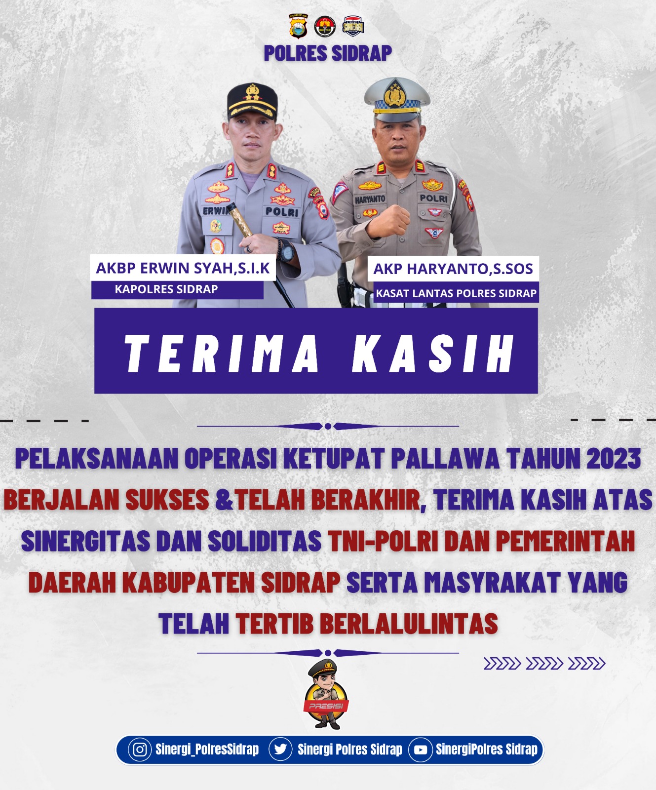 Berkat Sinergitas Polri-TNI dan Pemda, Ops Ketupat Pallawa 2023 di Sidrap Berjalan Sukses dan Diapresiasi