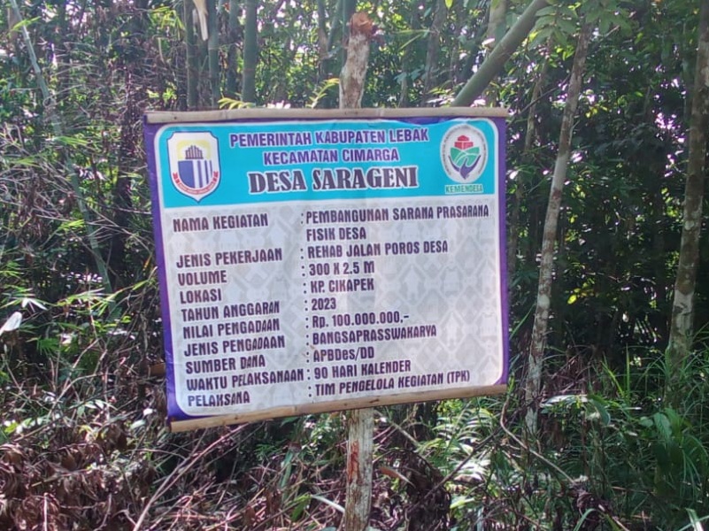 Proyek Poros Desa Sarageni Di Duga Di Kerjakan Asal Jadi