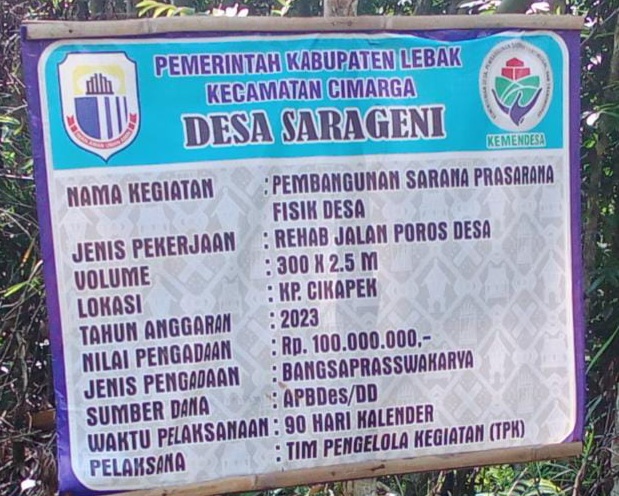 Ini Tanggapan Kasi Ekbang Kecamatan Cimarga Terkait Proyek Jalan Di Desa Sarageni Yang Menuai Kritik