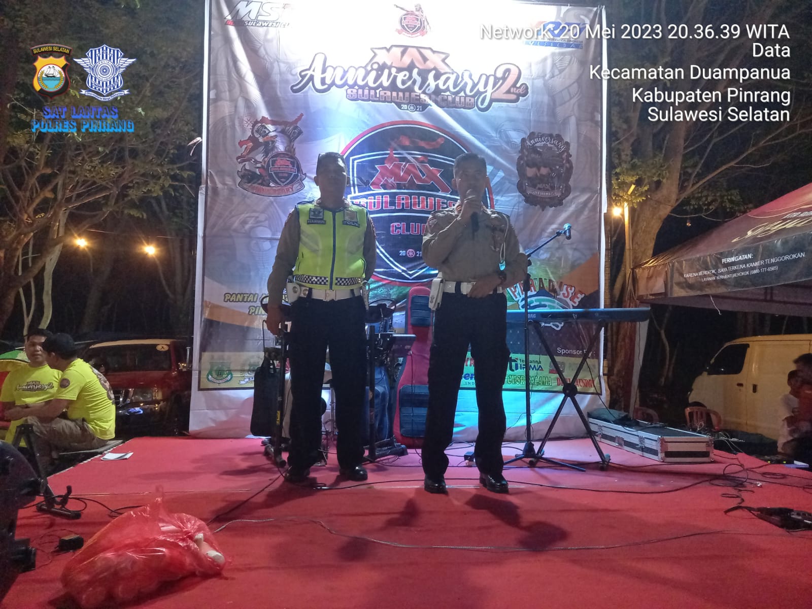 Kapolres Pinrang diwakili Kbo Sat Lantas Polres Pinrang Hadiri Anniversary Ke-2 Komunitas Max Sulawesi Club (MSC)